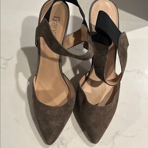 Franco Sarto Suede Elastic Strap Heel